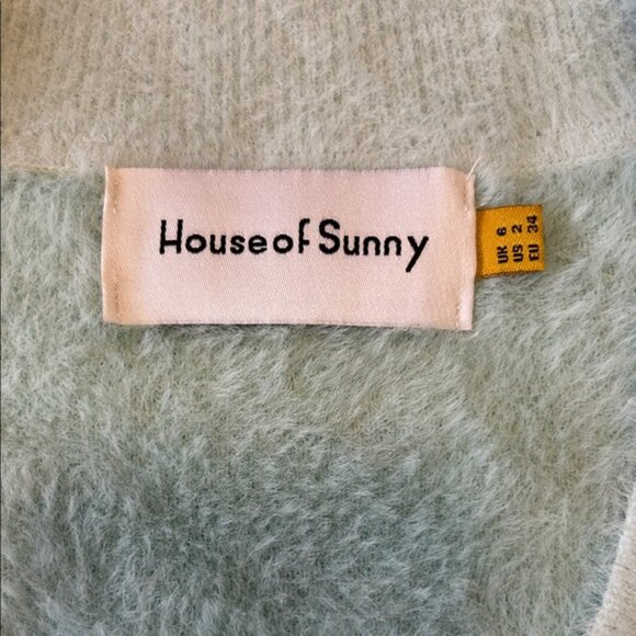 House of Sunny Light Blue Argyle V-Neck Sweater/ Sweater Vest - Picture 4 of 10